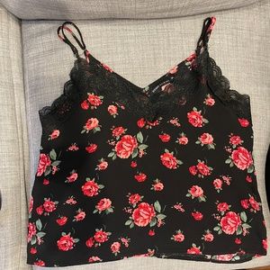 Black Blouse with red roses